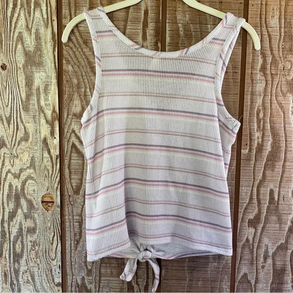 Mudd Striped Button & Tie Front Tank Top 💜 - Picture 4 of 4